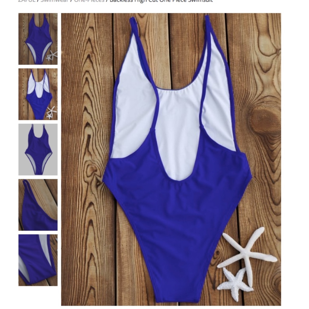 Blue Open Back One Piece